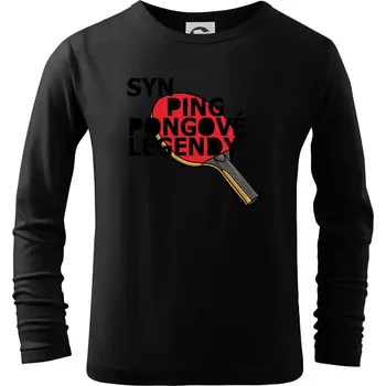 Chlapecké tričko Syn ping pongové legendy - Triko dětské Long Sleeve - 122 cm/6 let ( Černá )