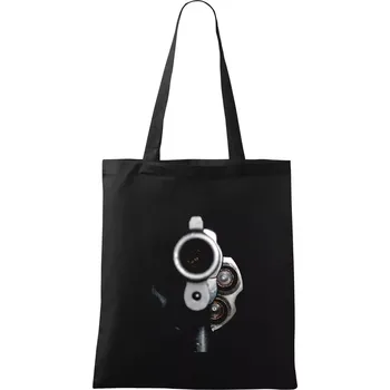 Nákupní taška Hlaveň fotka - Taška bavlněná - 42 x 38 cm ( Černá )