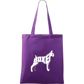 Boxer nápis v těle - Taška bavlněná - 42 x 38 cm ( Fialová )