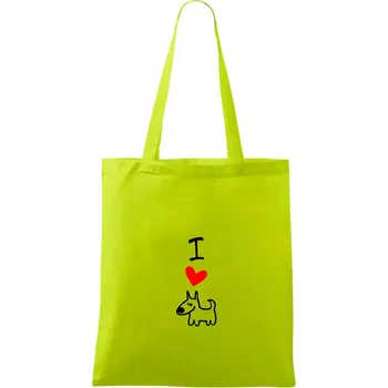 I love dogs - Taška bavlněná - 42 x 38 cm ( Limetková )