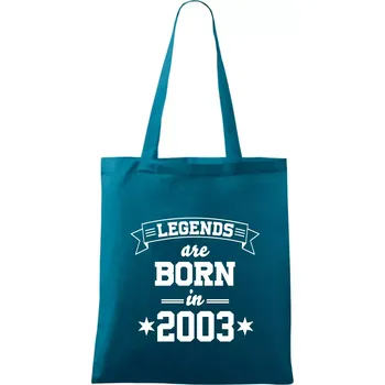 Legends are born in 2003 - Taška bavlněná - 42 x 38 cm ( Petrolejová )