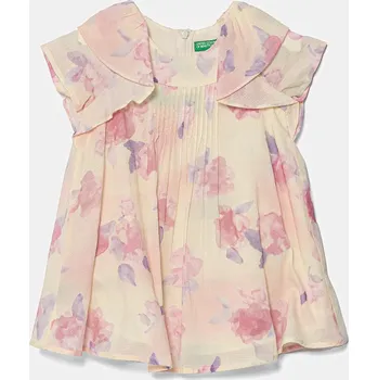 Dívčí šaty Dětské bavlněné šaty United Colors of Benetton 4HYUGV02B.P.Seasonal růžová 30X, vel. 104