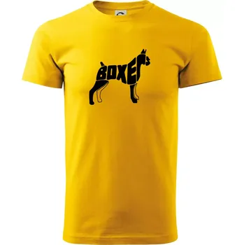 Boxer nápis v těle - Triko extra velké (5-8XL) - 7XL ( Žlutá )