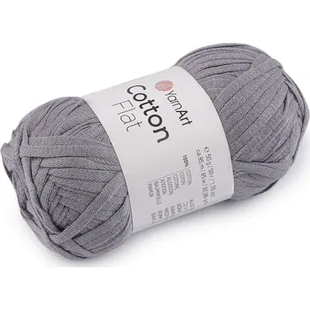 Příze Bavlněná pletací příze Cotton Flat 50 g šedá 1 ks