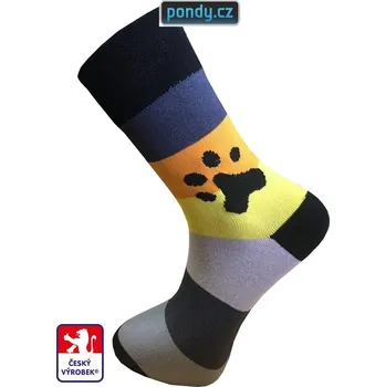 Pánské ponožky DESIGNOVÉ pánské ponožky "PSÍ TLAPKA" 42-44 Mix barev