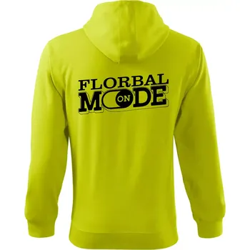Pánská mikina Florbal mode - Mikina s kapucí na zip trendy zipper - L ( Limetková )