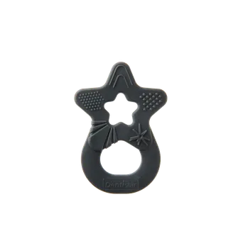 dudlíky Dentistar Teether "Star", kousátko „Hvězda“ od 3 měsíců, šedivé