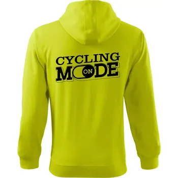 Pánská mikina Cycling mode - Mikina s kapucí na zip trendy zipper - 3XL ( Limetková )
