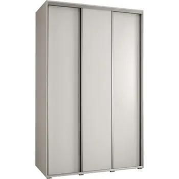 Šatní skříň Šatní skříň s posuvnými dveřmi DAVOS 160cm | Bílá / stříbrné pojezdy