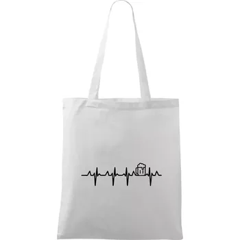 Nákupní taška EKG pivo - Taška bavlněná - 42 x 38 cm ( Bílá )