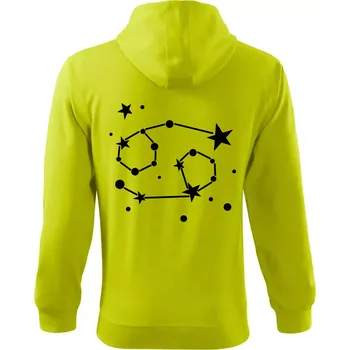 Pánská móda Souhvězdí - Cancer - Rak - Mikina s kapucí na zip trendy zipper - 2XL ( Limetková )