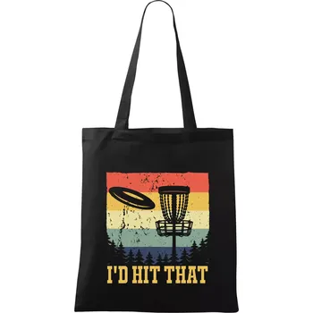 Nákupní taška Disc golf player retro vintage - Taška bavlněná - 42 x 38 cm ( Černá )