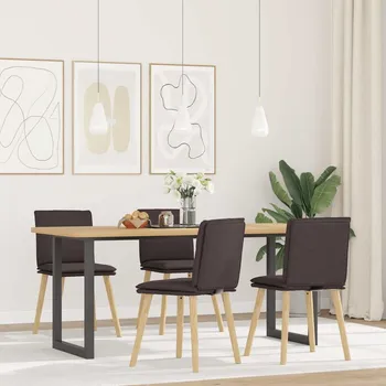 Jídelní židle OMAXI Jídelní židle 4 ks tmavě hnědé textil 568045