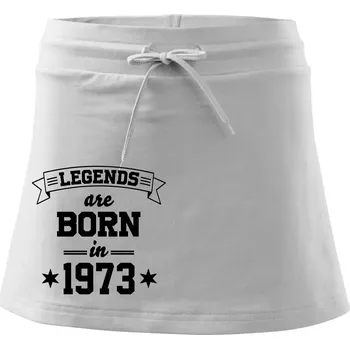 Dámská sukně Legends are born in 1973 - Sportovní sukně - two in one - L ( Bílá )