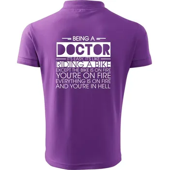Pánská košile Being a doctor - bike - Polokošile pánská Pique Polo 203 - XL ( Fialová )
