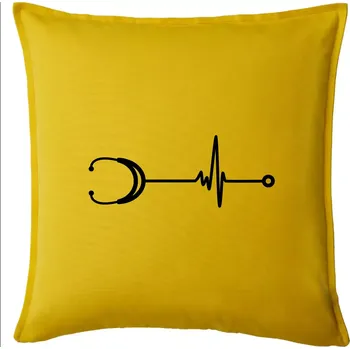 Polštář EKG stetoskop - Polštář 50x50 - 50x50 - Pouze potah ( Žlutá )