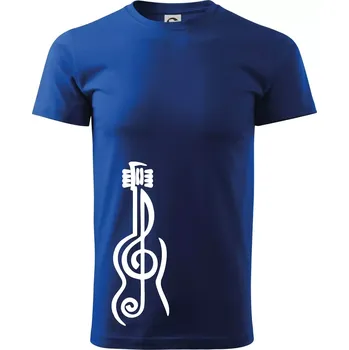 Pánské tričko Houslový klíč kytara - Triko extra velké (5-8XL) - 6XL ( Královská modrá )