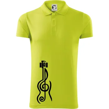 Pánská košile Houslový klíč kytara - Polokošile Victory sportovní (dresovina) - S ( Limetková )