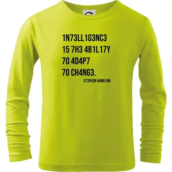 Chlapecké oblečení Test inteligence - Stephen Hawking - Triko dětské Long Sleeve - 122 cm/6 let ( Limetková )