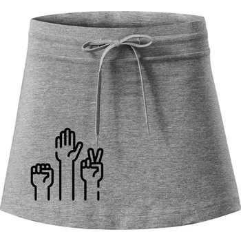 Dámská sukně Kamen nůžky papír ikony - Sportovní sukně - two in one - M ( Tmavě šedý melír )