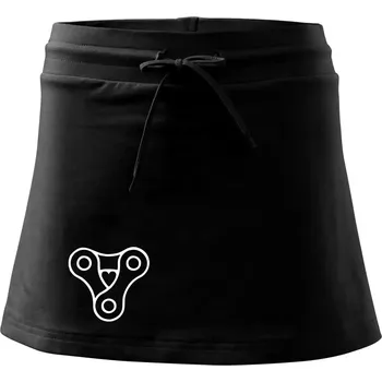 Dámská sukně Cyklo srdce řetěz trojúhelník - Sportovní sukně - two in one - XL ( Černá )