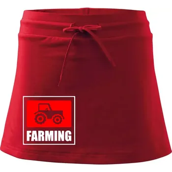 Dámská sukně Farming traktor logo - Sportovní sukně - two in one - XL ( Červená )