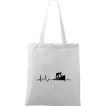 Nákupní taška EKG pokrývač - Taška bavlněná - 42 x 38 cm ( Bílá )