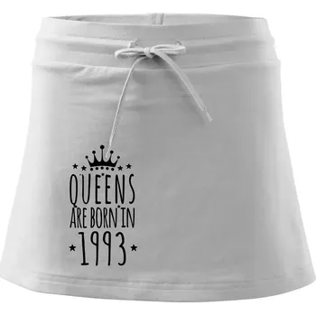 Dámské oblečení Queens are born in 1993 - Sportovní sukně - two in one - L ( Bílá )