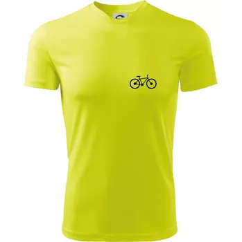 Chlapecké tričko Obrázek kola na prsu horské kolo - Dětské triko sportovní (dresovina) - 146 cm/10 let ( Neonově žlutá )