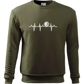 Pánská mikina EKG basketbal - Mikina Essential pánská - S ( Military )