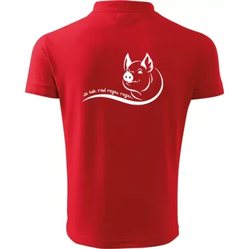 Pánská košile Prasátko - Já tak rád rejpu, rejpu - Polokošile pánská Pique Polo 203 - 2XL ( Červená )
