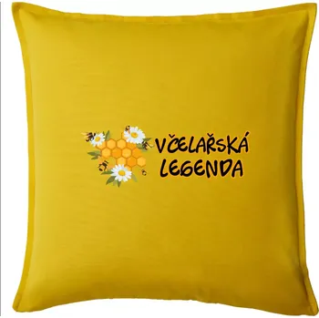 Polštář Včelařská legenda - Polštář 50x50 - 50x50 - Včetně výplně ( Žlutá )