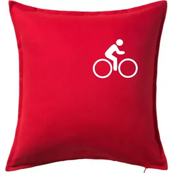 Polštář Obrázek kola na prsu - ikona panáček - Polštář 50x50 - 50x50 - Pouze potah ( Červená )