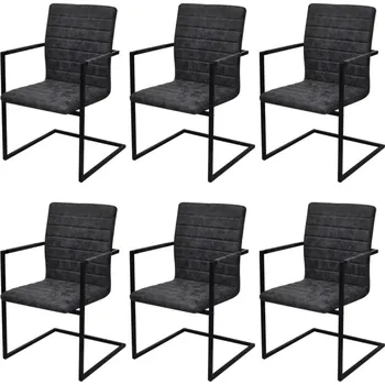 Jídelní židle OMAXI Konzolové jídelní židle 6 ks černé umělá kůže 963035