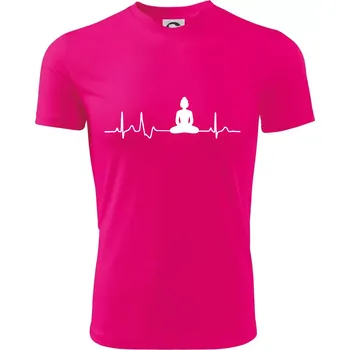 Chlapecké tričko Ekg Budha - Dětské triko sportovní (dresovina) - 146 cm/10 let ( Neon Pink )