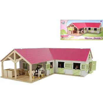 Dřevěná hračka KIDS GLOBE Stáj pro koně rohová 1:24 DŘEVĚNÁ STAVEBNICE | 42