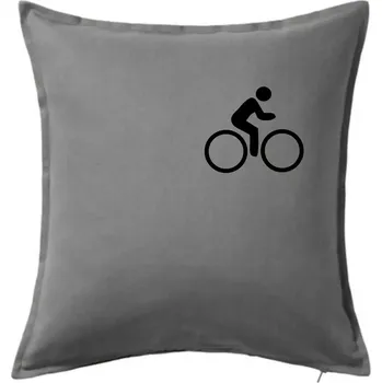 Polštář Obrázek kola na prsu - ikona panáček - Polštář 50x50 - 50x50 - Pouze potah ( Tmavě šedý melír )