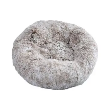 Pelíšek pro psa animALL Pelíšek plyš kulatý šedý khaki 60 cm