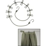 Mil-tec Šňůra na prádlo ZELENÁ + 8 kolíčků