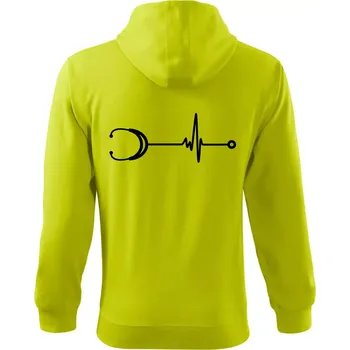Pánská móda EKG stetoskop - Mikina s kapucí na zip trendy zipper - 3XL ( Limetková )