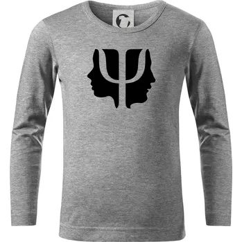 Psychologie hlavy - Triko dětské Long Sleeve - 158 cm/12 let ( Tmavě šedý melír )