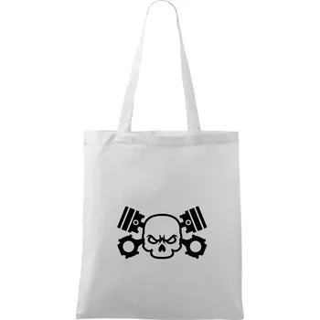 Lebka písty - Taška bavlněná - 42 x 38 cm ( Bílá )