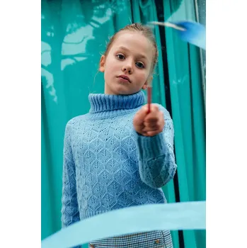 Dívčí svetr Dětský svetr Abel&Lula modrá barva, 5830 5830.5.Mini.9BYA 55X, vel. 104