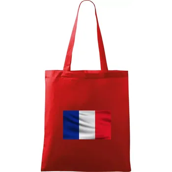Francouzská vlajka obdélník - Taška bavlněná - 42 x 38 cm ( Červená )
