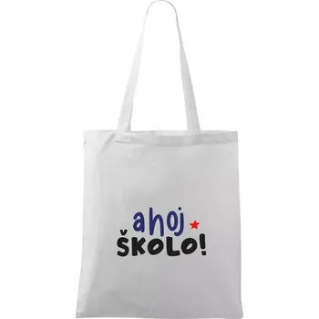 Ahoj školo barevné - Taška bavlněná - 42 x 38 cm ( Bílá )
