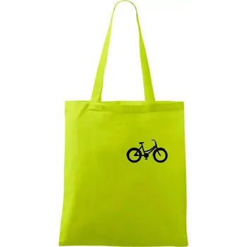 Obrázek kola na prsu městské kolo - Taška bavlněná - 42 x 38 cm ( Limetková )