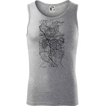 Mapy měst černobílé Liberec - Tílko pánské Core - M ( Tmavě šedý melír )