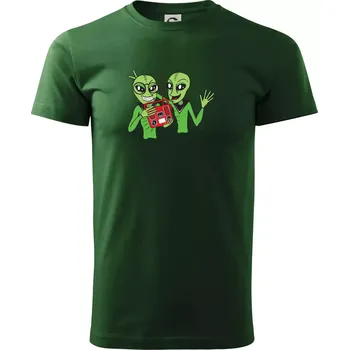 Pánské tričko Ufo a rádio (Pecka design) - Triko extra velké (5-8XL) - 6XL ( Lahvově zelená )