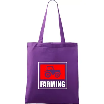 Farming traktor logo - Taška bavlněná - 42 x 38 cm ( Fialová )