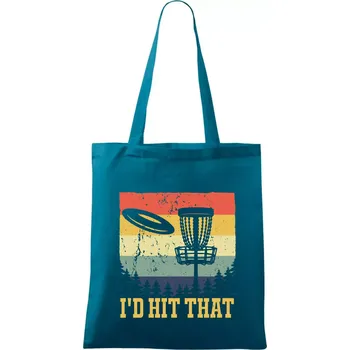 Disc golf player retro vintage - Taška bavlněná - 42 x 38 cm ( Petrolejová )